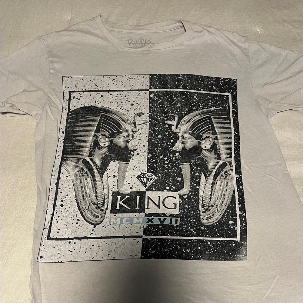 Source Unknown White Tee with Black King Print